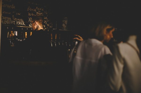 An evening at a small beer bar.